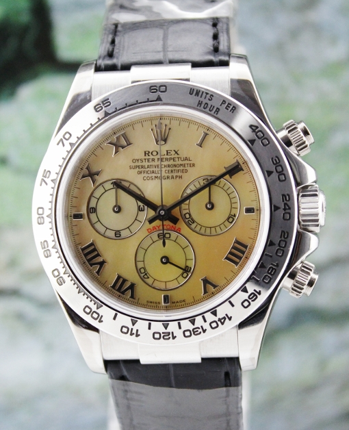 (image for) ROLEX 18K MEN WHITE GOLD DAYTONA COSMOGRAPH - CERT / 116519 MOP